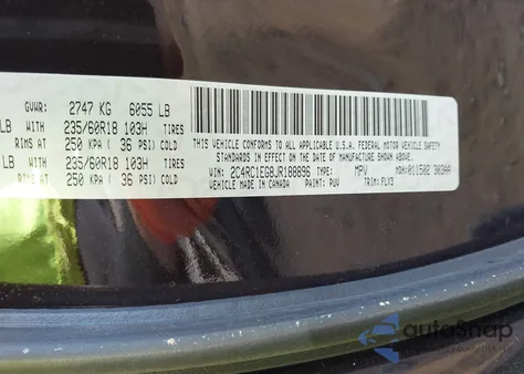 2018 Chrysler Pacifica Touring L Plus from USA, damaged, VIN 2C4RC1EG8JR188896